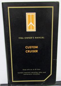1986 Oldsmobile Owners Manual Custom Cruiser Models Care & Operation