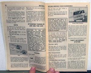 1986 Oldsmobile Owners Manual Toronado Models Care & Operation