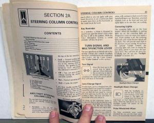 1986 Oldsmobile Owners Manual Toronado Models Care & Operation