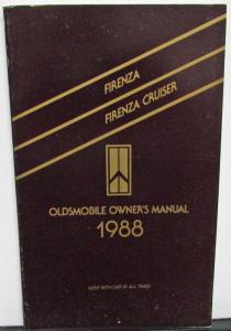 1988 Oldsmobile Owners Manual Firenza & Cruiser Models Care & Operation