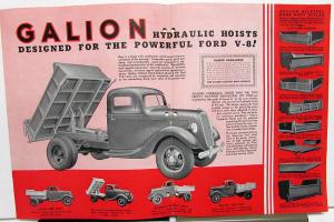1936 1937 Ford V8 Truck Galion Hoists & Dump Bodies Eaton Products Bulletin ORIG