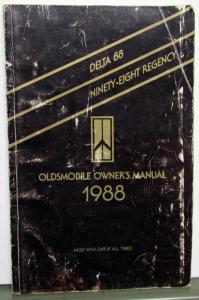 1988 Oldsmobile Owners Manual Delta 88 98 Regency Models Care & Operation