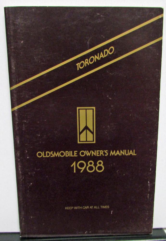1988 Oldsmobile Owners Manual Toronado Models Care & Operation