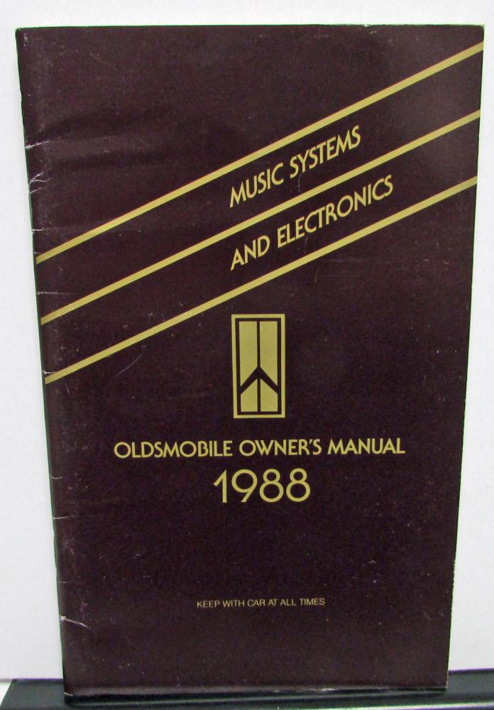 1988 Oldsmobile Owners Manual Supplement Music Systems & Electronics