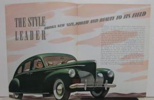 1940 Lincoln Zephyr V12 Color Sales Brochure Dated 9-39 Original Rare