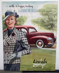 1940 Lincoln Zephyr Sales Brochure The Motor Diary of a Modern Woman Original
