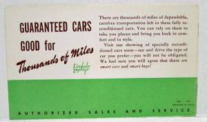 1940 Lincoln Zephyr Used Car Sales Brochure with Envelope If You Are the Type