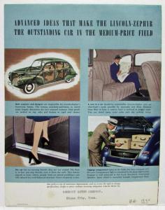 1940 Lincoln Zephyr Sales Folder Sweet Music