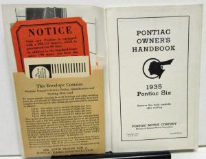 1935 Pontiac Six Owners Manual Care & Operation Lubrication Chart & More