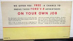 1938 Ford Complete Line Trucks & Commercial Cars On Job Test Sales Brochure