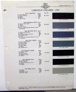 1946 Lincoln Paint Chips by Acme Automotive Finishes