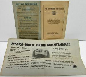 1941 Pontiac Six & Eight Owners Manual Care Operation With Visor Cover Rare