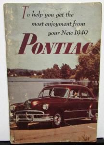1949 Pontiac Six & Eight Owners Manual Care & Operation Original Rare
