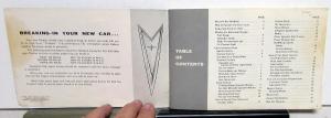 1959 Pontiac Owners Manual Care & Op Catalina Safari Bonneville Star Chief