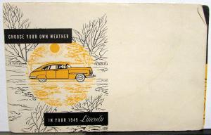 1949 Lincoln Finger Tip Weather Control Sales Mailer Folder