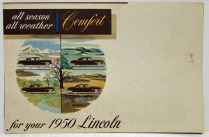 1950 Lincoln All Season All Weather Comfort Sales Folder with Note