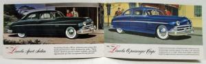 1950 Lincoln Quick Facts Sales Brochure Yellow Cover