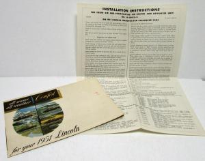 1951 Lincoln All Season All Weather Comfort Sales Folder w Install Instructions