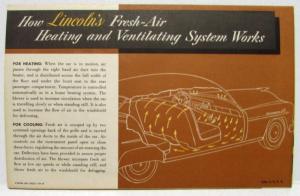 1951 Lincoln All Season All Weather Comfort Sales Folder w Install Instructions