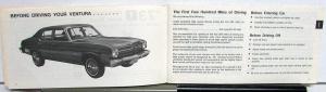 1973 Pontiac Owners Manual Ventura & Custom Original