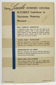 1952 Lincoln Radio Installation & Operating Instructions Folder with Extras