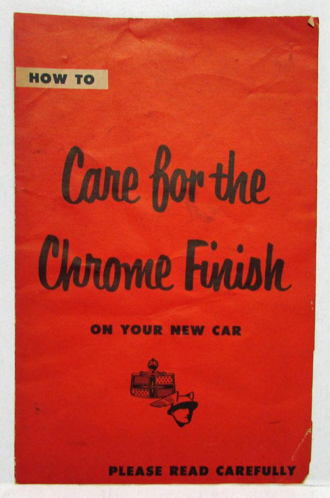 1952 Lincoln Mercury How to Care for the Chrome Finish Brochure