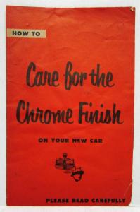 1952 Lincoln Mercury How to Care for the Chrome Finish Brochure