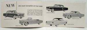 1952 Lincoln Cosmopolitan and Capri Quick Facts Sales Brochure