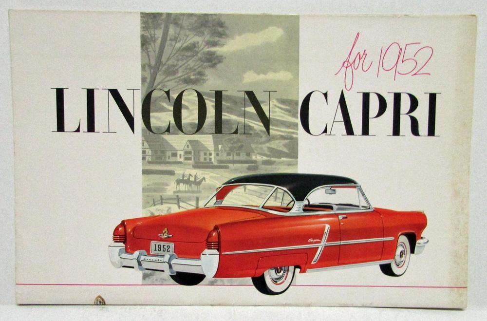 1952 Lincoln Capri Sales Folder