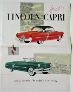 1952 Lincoln Capri Sales Folder