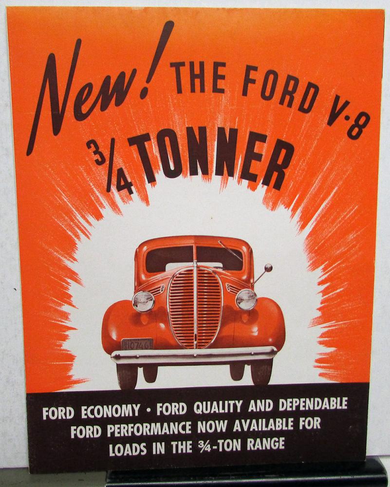 1939 Ford 3/4 Ton Truck 60 or 85 HP Engine ORIGINAL Dealer Sales Brochure