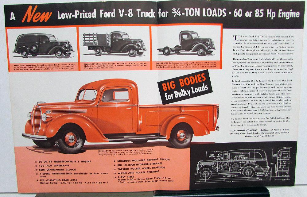 1939 Ford 3/4 Ton Truck 60 or 85 HP Engine ORIGINAL Dealer Sales