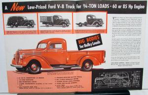 1939 Ford 3/4 Ton Truck 60 or 85 HP Engine ORIGINAL Dealer Sales Brochure