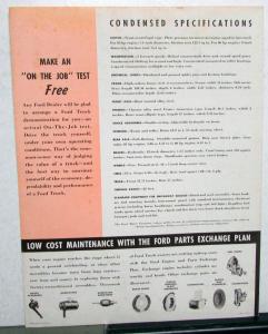 1939 Ford 3/4 Ton Truck 60 or 85 HP Engine ORIGINAL Dealer Sales Brochure
