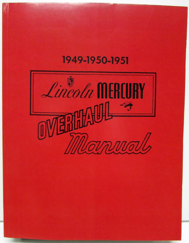1949-1951 Lincoln Mercury Shop Service Repair Manual - Engine, Drivetrain, Paper