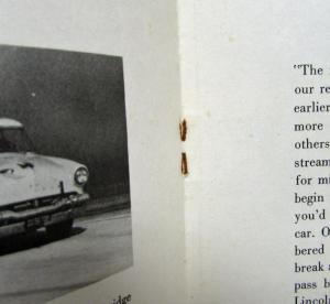 1953 Lincoln Mexico Road Race 5 Days Confirmed a Motor Car Revolution Brochure