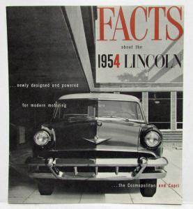 1954 Lincoln Cosmopolitan and Capri Facts Sales Brochure