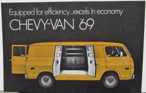 1969 Chevy Van Sales Mailer Folder & Feature Spec Equipment Ref Card Set Orig