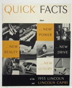 1955 Lincoln and Lincoln Capri Quick Facts Sales Brochure