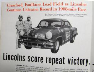 1955 Lincoln 3rd Straight Victory Mexican Road Race Trifold