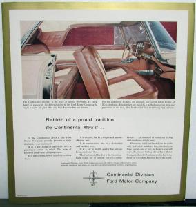 1956 Lincoln Continental Mark II Sales Folder Brochure Original