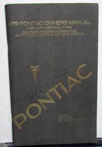 1979 Pontiac Owners Manual Care & Operation Catalina Bonneville & Brougham