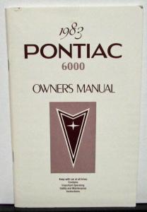 1983 Pontiac Owners Manual Care & Operation 6000