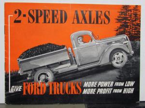 1941 Ford Trucks 2 Speed Axles Give More Power More Profit Sales Brochure