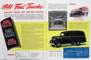 1941 Ford Trucks Panels Delivery Stakes Pickup Express Dump Truck Sales Brochure