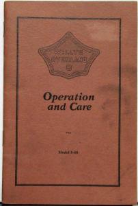 1932 Willys Overland 8 Model Eight 88 Owners Manual Operation Care Original