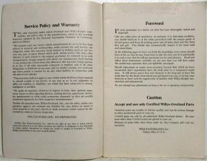 1925 Willys Knight Model 65 Owners Manual Operation and Care Original