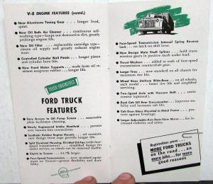 1946 Ford Quick Facts about Cars & Trucks 6 Cyl & V8 Engines Sales Brochure