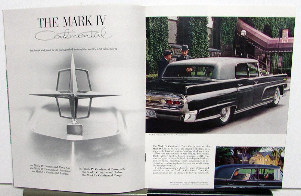 1959 Lincoln Premiere Continental  Mark IV History Deluxe NOS Sales Brochure 