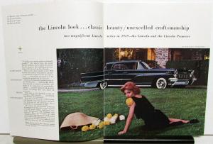 1959 Lincoln and The Mark IV Continental Sales Brochure Premiere